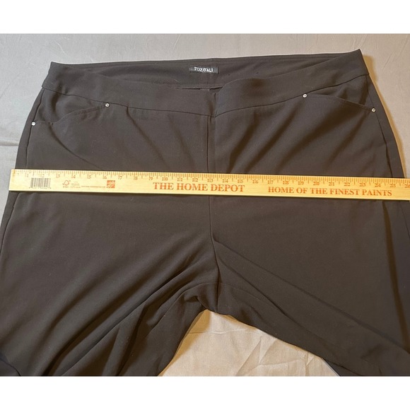 Roz & Ali Womens 22 Black Straight Leg Pull On Dress Pants Stretch Trousers - Picture 5 of 12